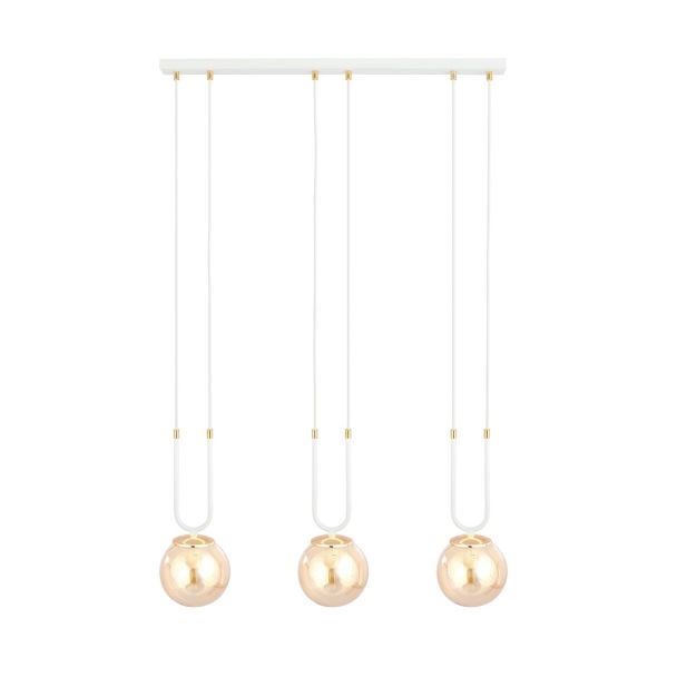 EMIBIG 1117/3 LAMPA WISZĄCA GLAM 3 WHITE/MIODOWY