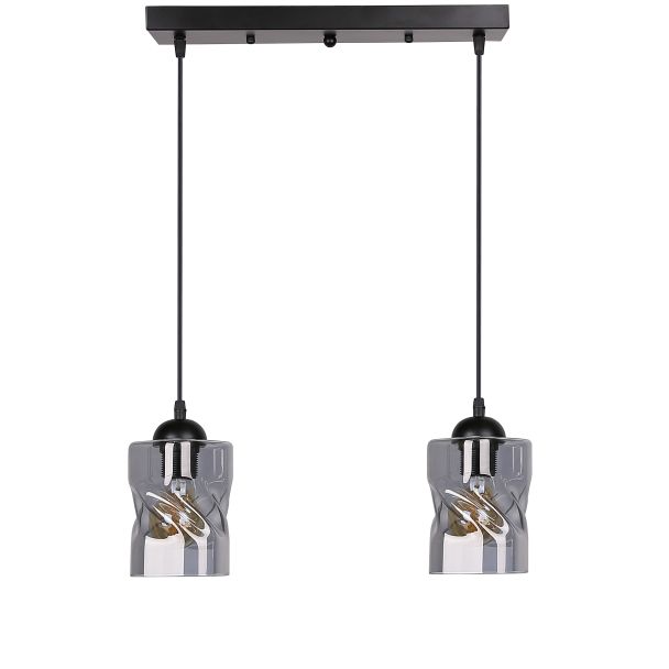 CANDELLUX 32-00132 FELIS LAMPA WISZĄCA CZARNY 2X60W E27 KLOSZ DYMIONY
