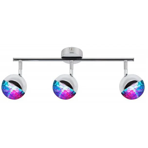 CANDELLUX 93-67777 PARTY LISTWA 3X3W LED RGB GŁÓWKA OKRĄGŁA 1E Z PRZEGUBEM KD SYSTEM CHROM