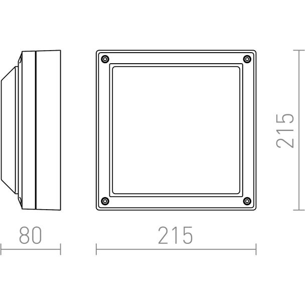 RENDL R12564 DELTA 215 natynkowa antracyt 230V E27 18W IP54