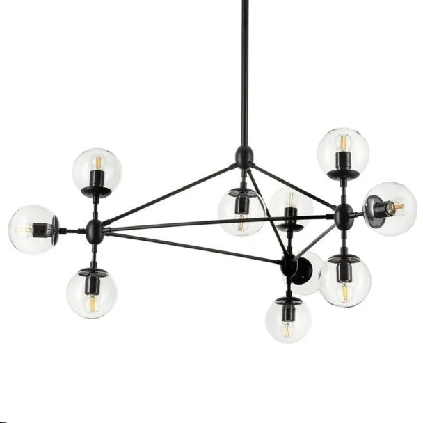 Step into Design ST-9047-10 transparent Lampa wisząca ASTRIFERO-10 transparentno czarna 90 cm