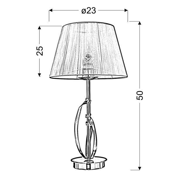 CANDELLUX 41-55071 DIVA LAMPKA GABINETOWA 1X60W E27 CHROM/MIEDŹ