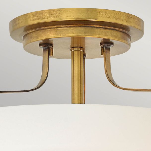 ELSTEAD Harper HK-HARPER-SFS-HB Small Semi-Flush - Heritage Brass