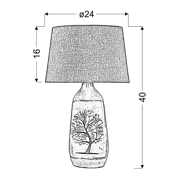 CANDELLUX 41-39187 WALIA 1 LAMPKA GABINETOWA 40CM 1X60W E27