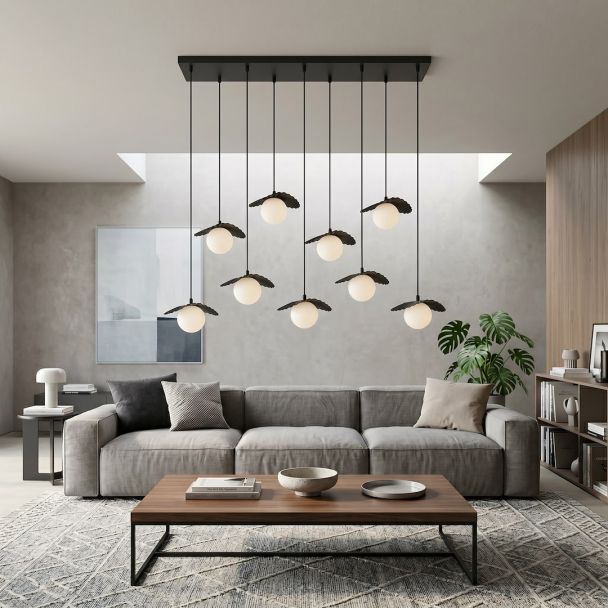 EMIBIG 1758/9 FLORA 9 BLACK OPAL Lampa wisząca