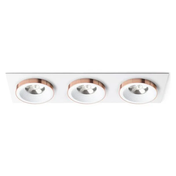 RENDL R13260 SHARM SQ III wpuszczana biała miedź 230V LED 3x10W 24° 3000K