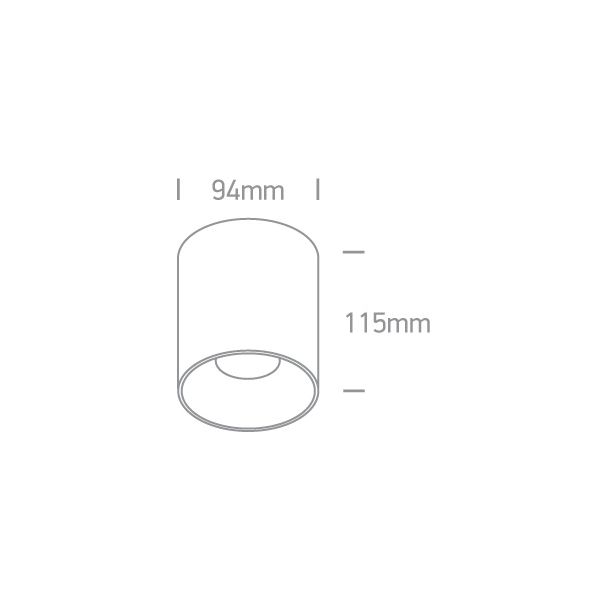 ONE LIGHT 12120Z/B/W Trizin 2 czarny cylinder COB LED 3000K 20W + czarny & mosiężny