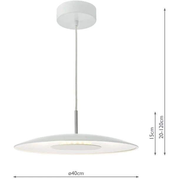 DAR ENO012 ENOCH PENDANT MATT WHITE LED DIM