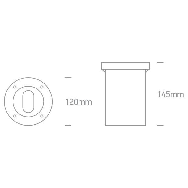 ONE LIGHT 69046G Verga wpust ze stali nierdzewnej z oprawką GU10 M16, IP67 10W