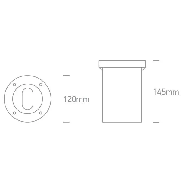 ONE LIGHT 69046G Verga wpust ze stali nierdzewnej z oprawką GU10 M16, IP67 10W