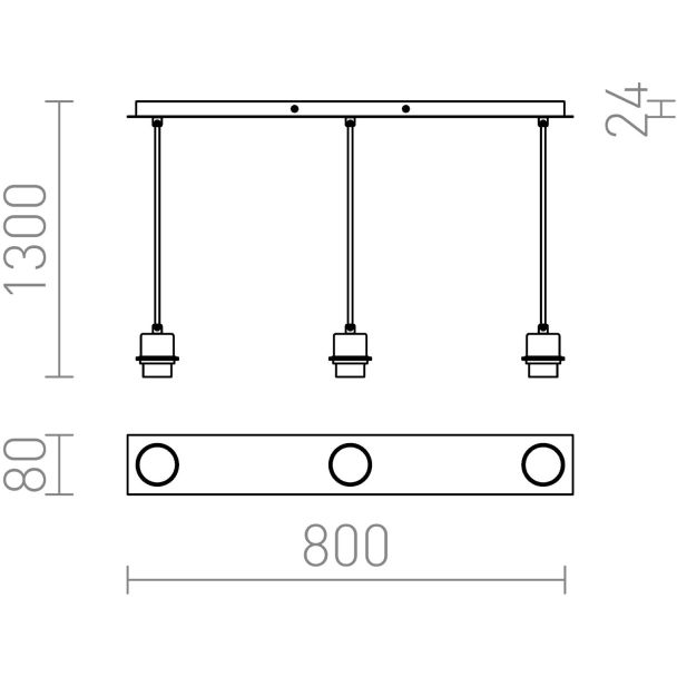 RENDL R11776 MORE 80 sufitowa wisząca podstawa nikiel mat 230V E27 3x42W