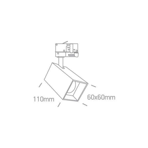ONE LIGHT 65105NAT/B Itamos czarny track spot GU10 dark light 10W