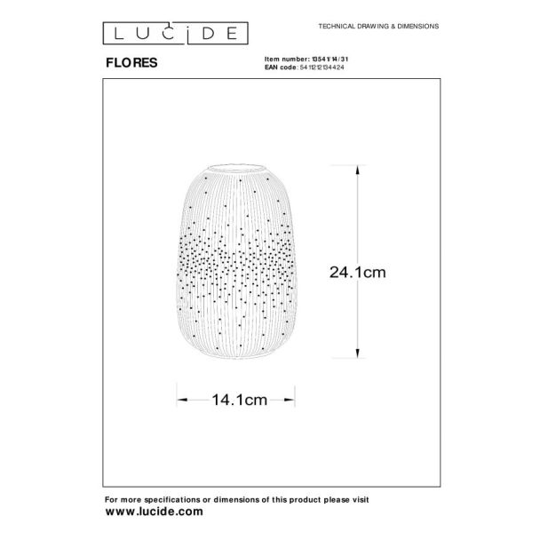 LUCIDE 13541/14/31 LAMPA STOJĄCA STOŁOWA FLORES