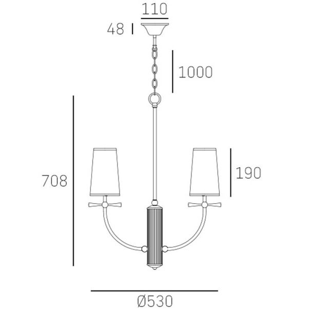 COSMOLIGHT Lampa wisząca BOW P04183BK