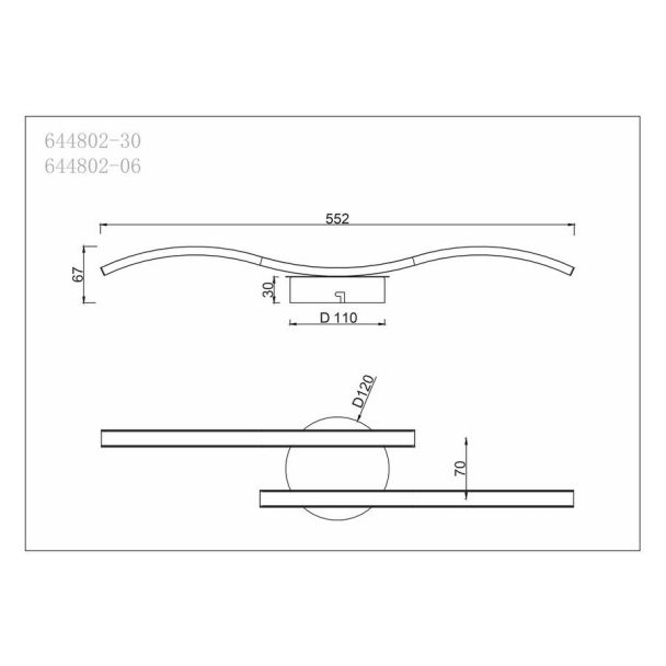 REALITY 644802-06 Bradox plafon LED chrom
