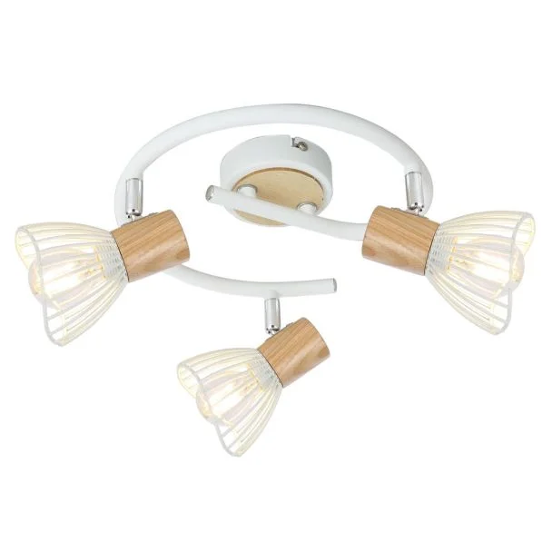 CANDELLUX 98-61652 CHILE SPIRALA 3XMAX25W E14 BIAŁY + DREWNO