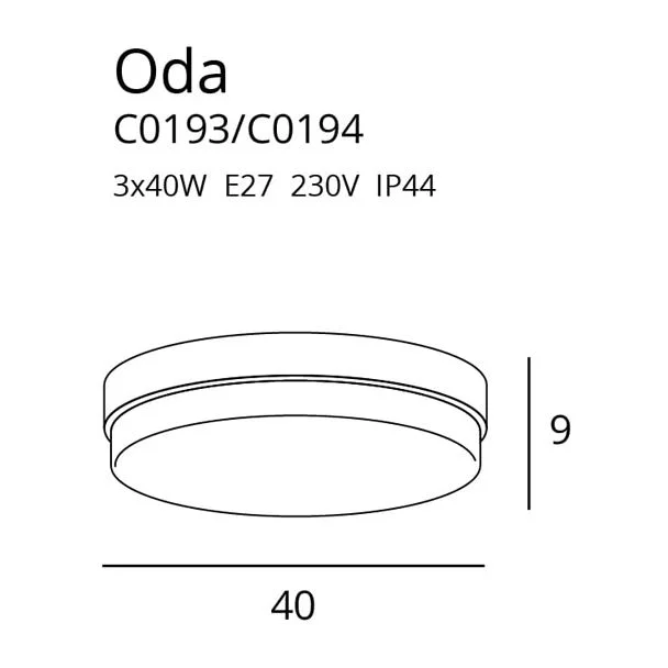 Maxlight Oda C0194 Plafon Czarny IP44