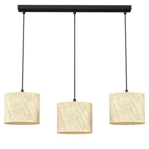 LUMINEX 5281 oprawa sufitowa Rattan żyrandol czarny ecru