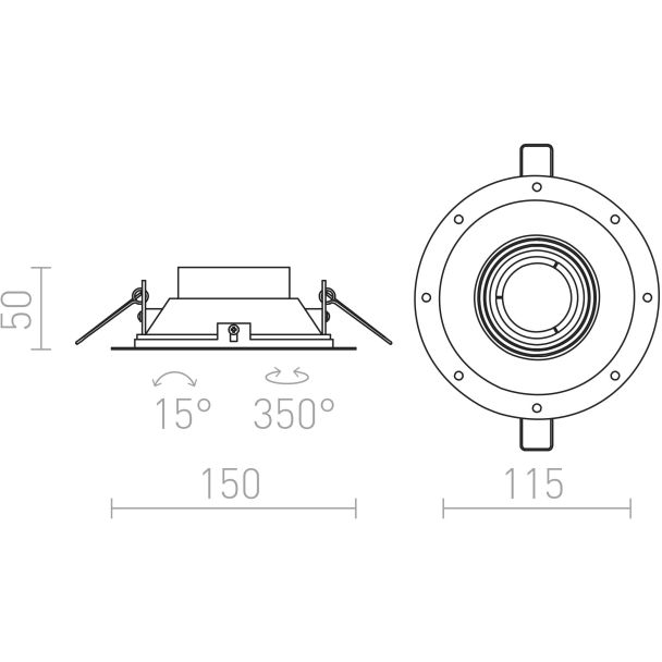 RENDL R12046 IPSO R frameless biała 230V GU10 50W
