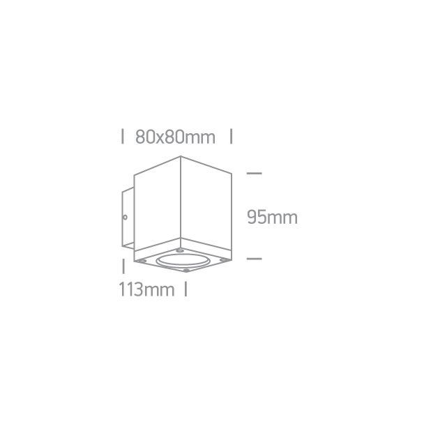 ONE LIGHT 67138F/G/W Pavlos szary zewnętrzny kinkiet 3000K 6W IP54