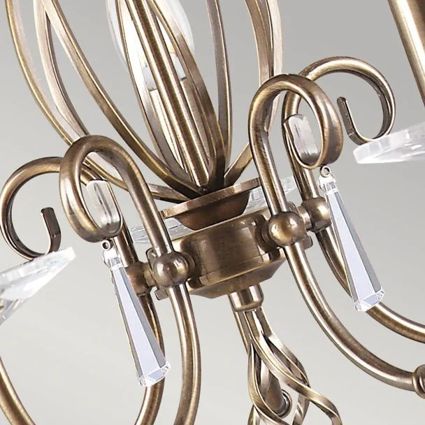 ELSTEAD AEGEAN AG5 AGED BRASS 5Lt Chandelier/Semi-Flush