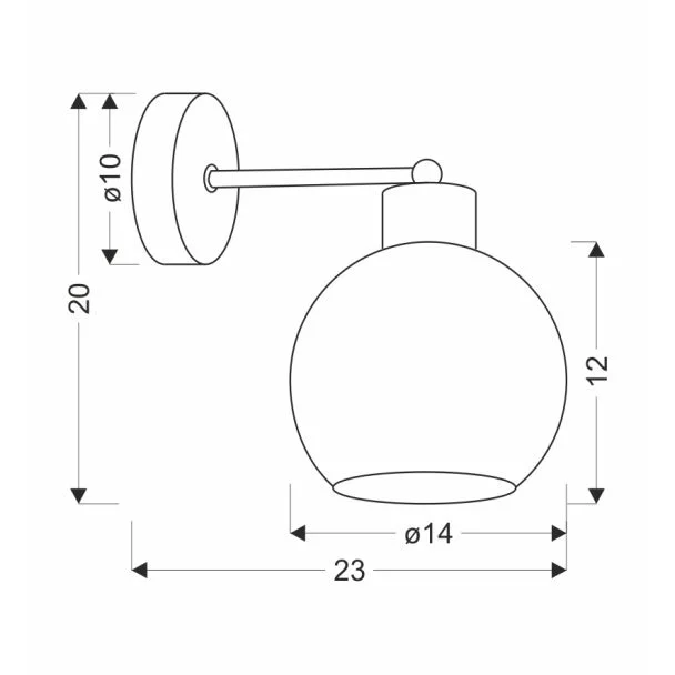 CANDELLUX 21-21052 AMANDA LAMPA KINKIET CZARNY+ZŁOTY 1X40 E27 KLOSZ BIAŁY