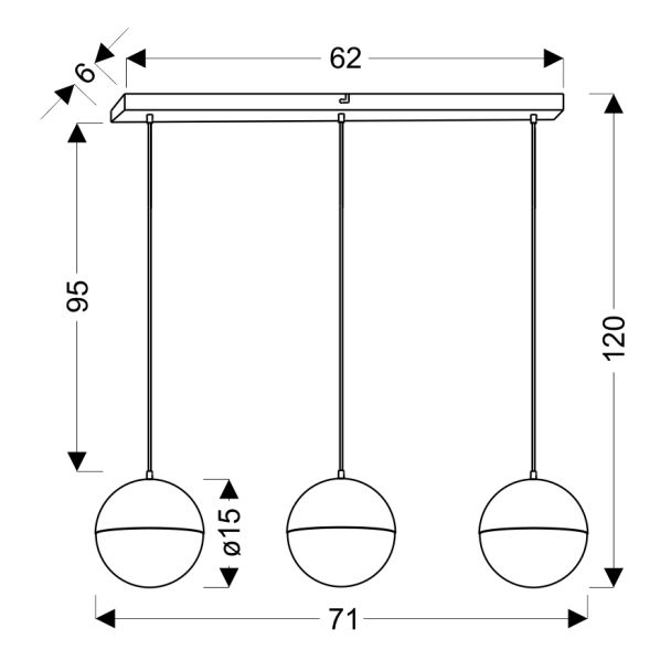 CANDELLUX STUDIO A0031-330 FURNI lampa wisząca  LED 4000K
