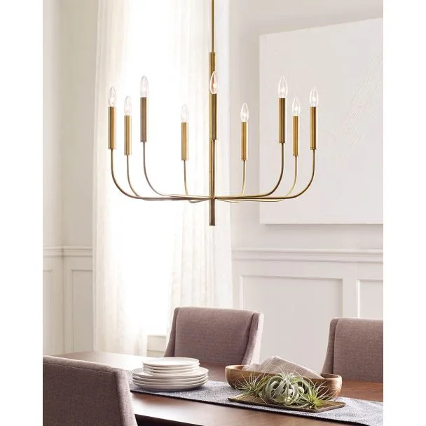 ELSTEAD Brianna FE-BRIANNA9-BB 9 Light Chandelier - Burnished Brass