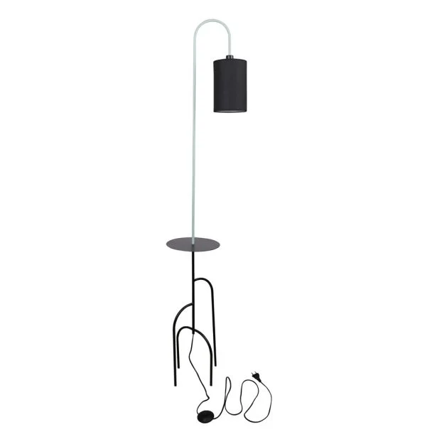 CANDELLUX 51-00064 RAVELLO LAMPA PODŁOGOWA CZARNY+ZIELONY 1X40W E14 ABAŻUR CZARNY