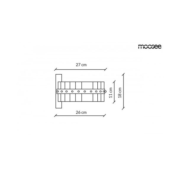 Moosee MSE01040015 MOOSEE kinkiet SATURNUS WALL złoty - LED, kryształ, stal szczotkowana