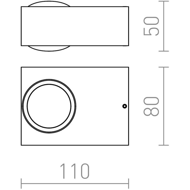 RENDL R12832 KORSO II ścienna czarny anodowany 230V LED 2x3W 120° IP54 3000K