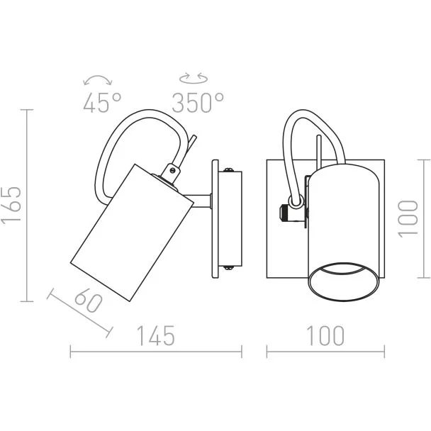 RENDL R10521 BUGSY I ścienna szkło chromowane 230V GU10 50W
