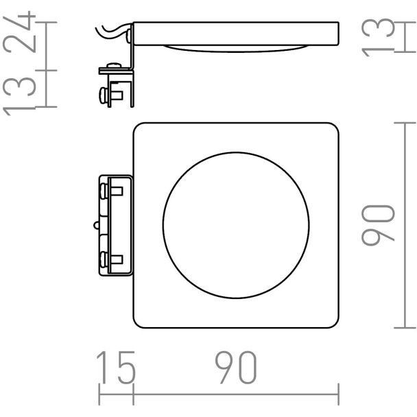 RENDL R10588 YOLO SQ nad lustro chrom 12= LED 4W IP44 3000K