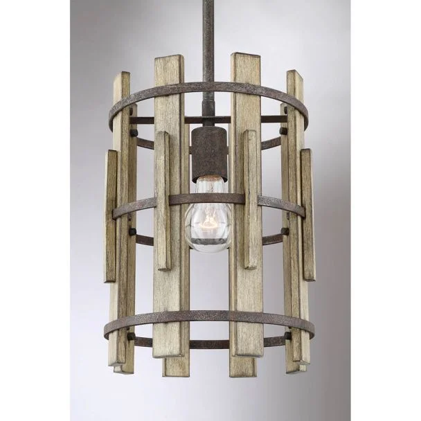 ELSTEAD Wood Hollow QZ-WOOD-HOLLOW-MP Mini Pendant
