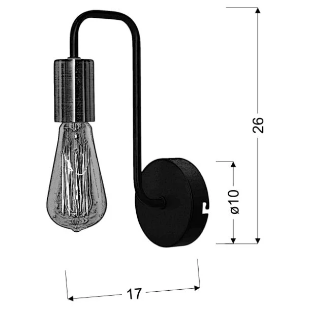 CANDELLUX 21-66855 HERPE KINKIET 1X60W E27 CZARNY