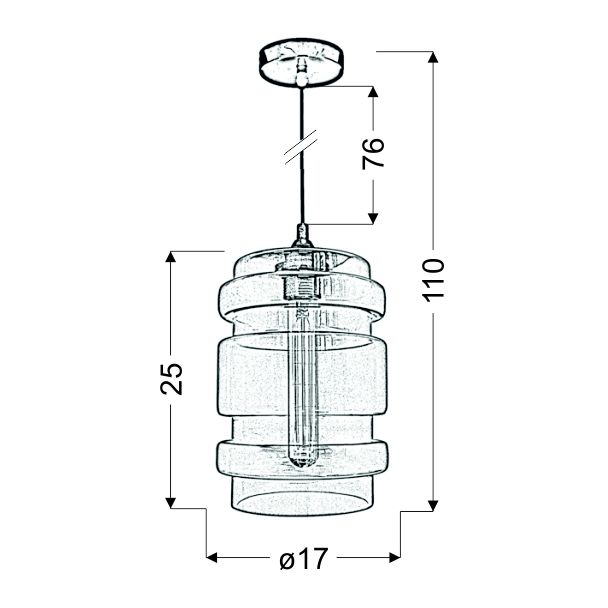 CANDELLUX 31-36674-Z ZWIS DECORADO 18 1X60W E27 KLOSZ BEZBARWNY