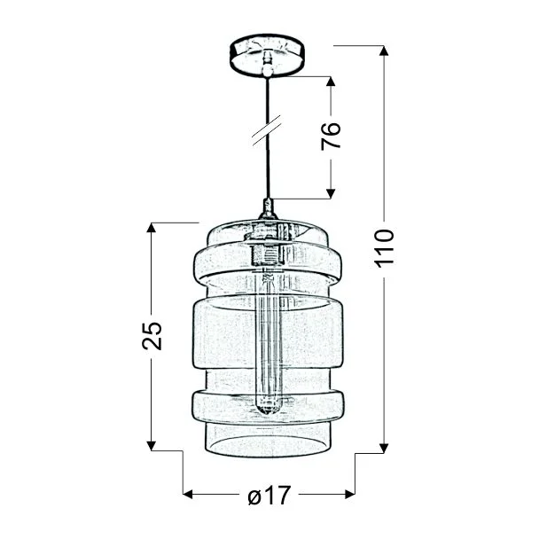 CANDELLUX 31-36674-Z ZWIS DECORADO 18 1X60W E27 KLOSZ BEZBARWNY