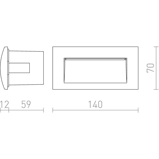 RENDL R12538 GORDIQ L wpuszczana antracyt 230V LED 3W IP65 3000K