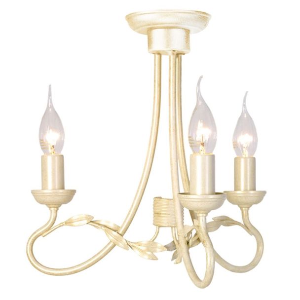 ELSTEAD OLIVIA OV3 IVORY/GOLD 3Lt Chandelier/Semi-Flush