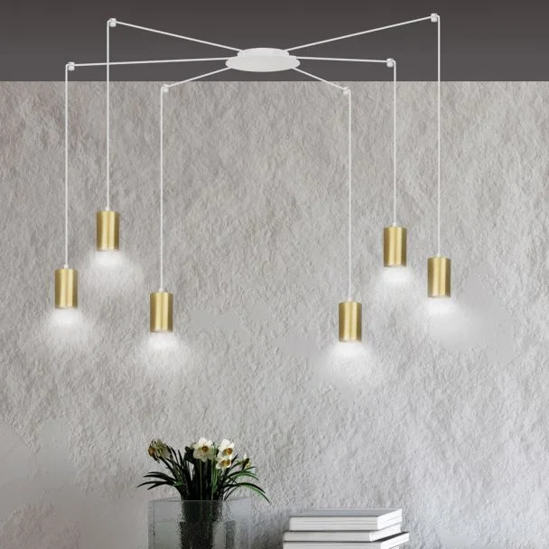 EMIBIG 527/6 LAMPA WISZĄCA TRAKER 6 WH/GOLD