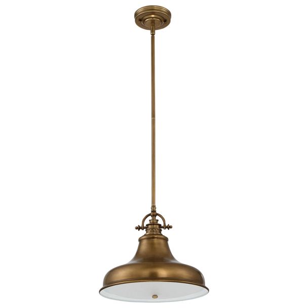ELSTEAD Emery QZ-EMERY-P-M-WS 1 Light Medium Pendant - Weathered Brass