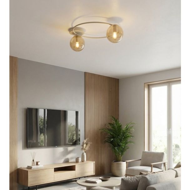 EMIBIG 1634/2 SOPRA 2 MOKKA AMBER LAMPA SUFITOWA