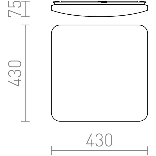 RENDL R12441 SEMPRE SQ 43 sufitowa z czujnikiem mleczny akryl 230V LED 36W 3000K