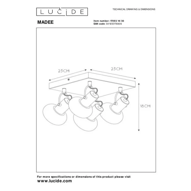 LUCIDE MADEE 17993/14/30 SUFITOWA REFLEKTORY
