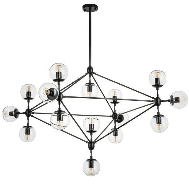 Step into Design ST-9047-15 Lampa wisząca ASTRIFERO-15 bursztynowo czarna 110 cm