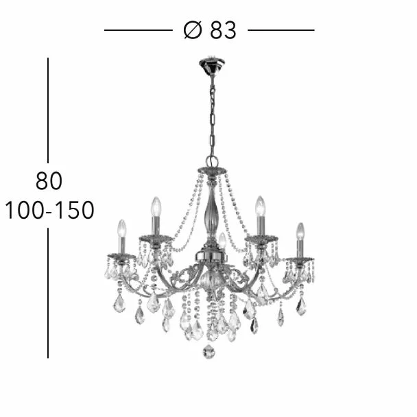 KOLARZ 1301.85.4.SPT PISANI CRYSTAL żyrandol
