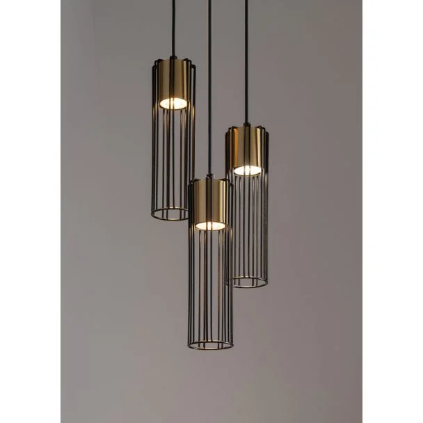 SIGMA 33458 FOBIA 3 lampa wisząca koło czarny/złoty