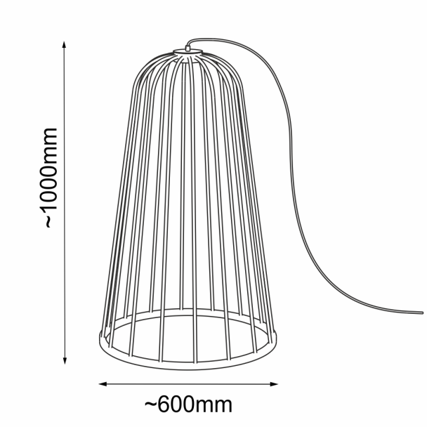 ANTIGO Lampa podłogowa no. moon A F - Platyna mat (1000 mm) 2008