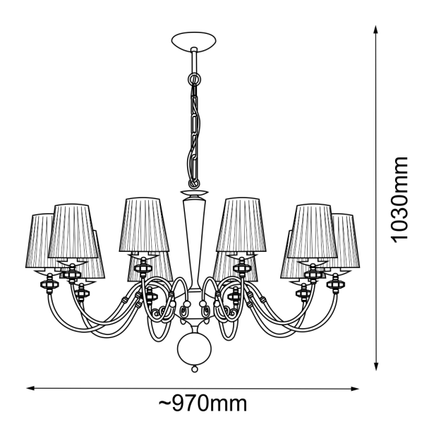 ANTIGO Lampa wisząca Lilosa 10 - Mosiądz polerowany (970 mm) 8683