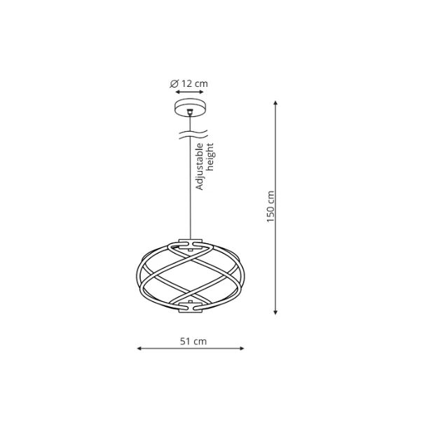 LIGHT PRESTIGE LP-1425/1P GD Lampa wisząca Kandor złota LED CCT